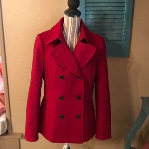 Gorgeous Red Wool blend Pea Coat❣️